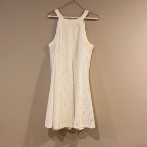 Fun lace white overlay dress